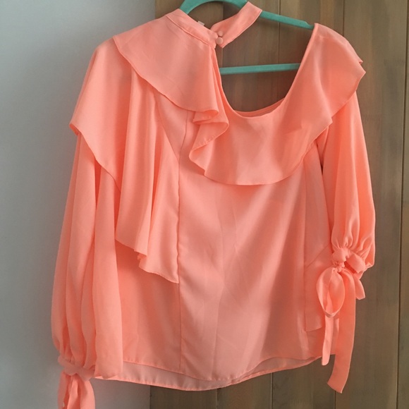 ASOS Ruffle Blouse with Exposed Shoulder - Picture 3 of 4